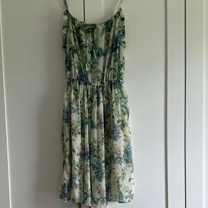 Zara White Midi Sundress Spaghetti Strap Sleeveless Casual